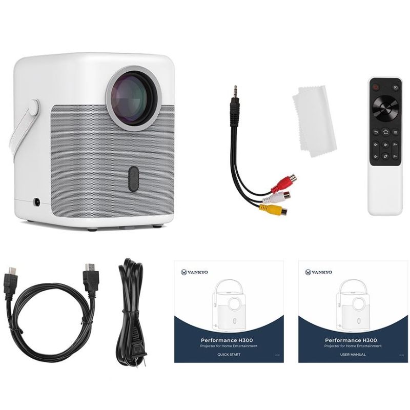Проєктор Vankyo H300A Full HD 220 ANSI Lm 1000:1 16:9/4:3 HDMI  Android 9.0 Wifi 6 білий (WPY028)