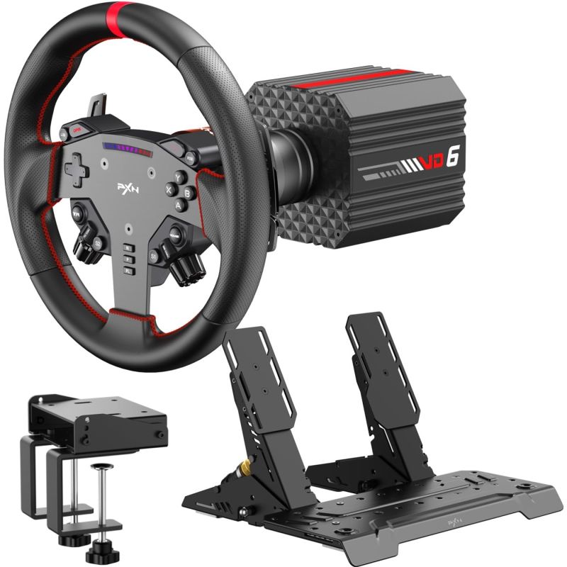 Кермо і педалі PXN VD6 Bundle for PC, 19кн., подв. педалі,кермо WAS 280мм (PXN-VD6 Bundle EU)