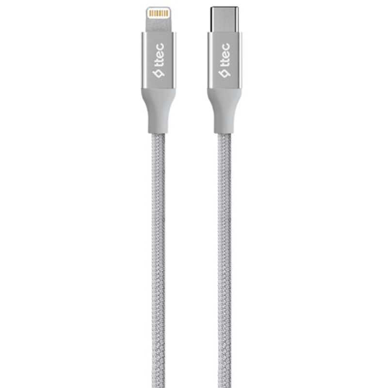 Кабель Ttec AlumiCable USB Type-C - Lightning (M/M), 1.5 м, Silver (2DK41G)
