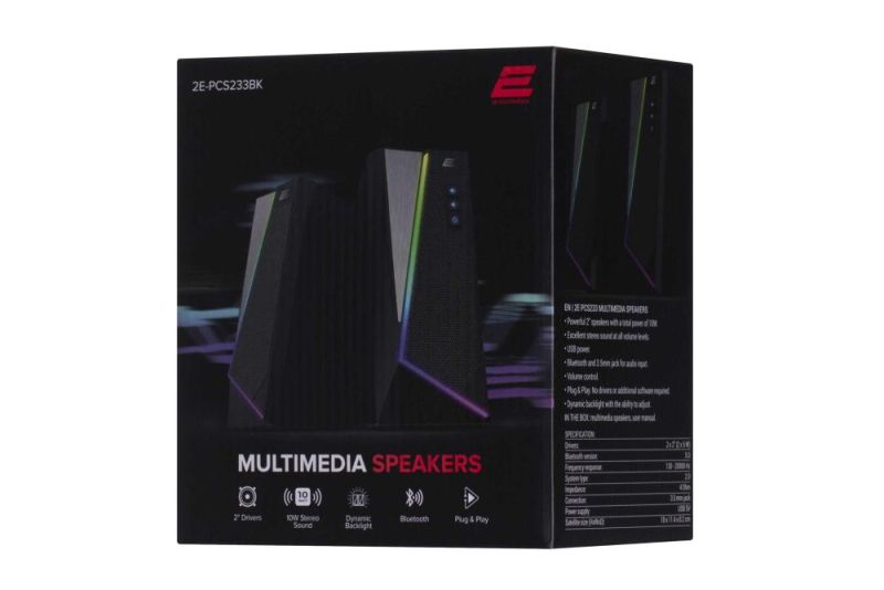 Акустическая система 2E PCS233 RGB Black (2E-PCS233BK)