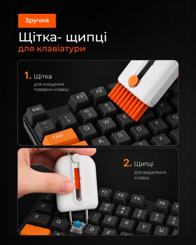 Набір для чищення 2E для оргтехніки 24в1, біло-помаранчевий (2E-SK24IN1)