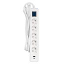 Мережевий фільтр 2E 5хSchuko, 1 х USB, 1 x USB-C, 3 м (2E-SP515M3USBWH)