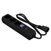 Фільтр живлення 2E 3 розетки, 1 м, чорний (2E-U03C14M1BK)