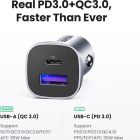 Автозарядка 2xUSB 30W (USB-C + USB-A) CD130 Ugreen (40858)