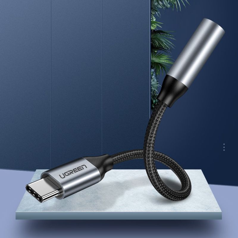 Кабель Type C - AUX Audio M/F 0.10м UGREEN AV142 Чорний (30632)
