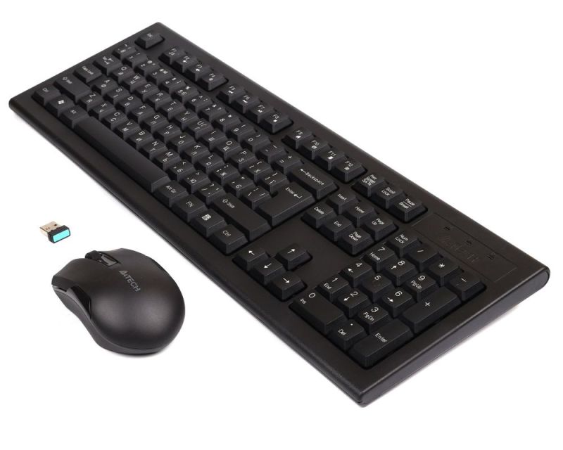 Комплект (клавиатура, мышь) беспроводной A4Tech 3000N Black USB (3000N (GK-85+G3-200N))