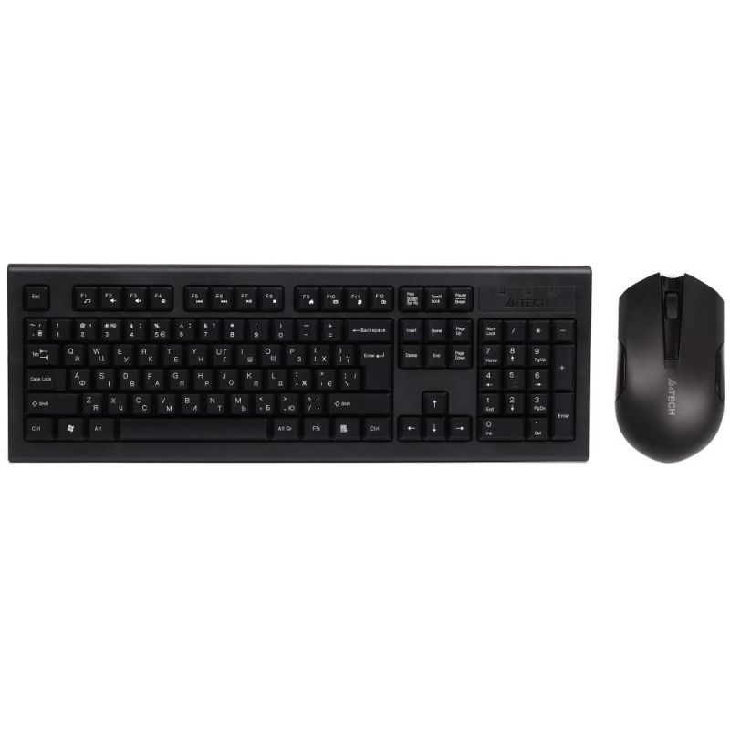 Комплект (клавиатура, мышь) беспроводной A4Tech 3000N Black USB (3000N (GK-85+G3-200N))