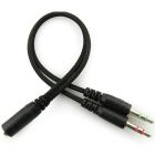 Гарнітура Sandberg MiniJack Headset Bulk, 3,5мм+converter 2х3,5мм, Black (825-30)