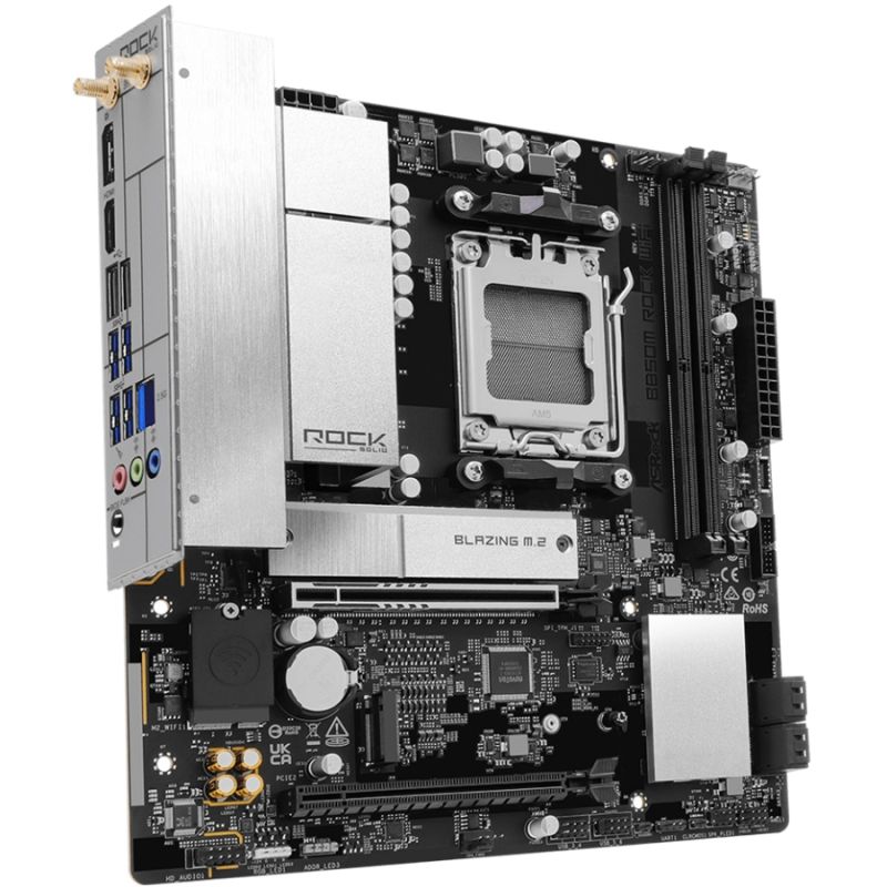 ASRock B850M ROCK WIFI (AM5/B850, 2*DDR5, PCIex16, HDMI/DP, 4xSATAIII,2xM.2, 2.5GLan, mATX) (B850M ROCK WIFI)
