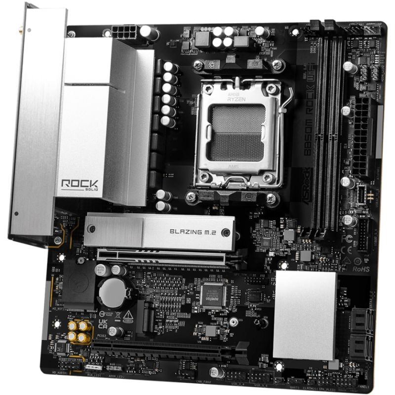 ASRock B850M ROCK WIFI (AM5/B850, 2*DDR5, PCIex16, HDMI/DP, 4xSATAIII,2xM.2, 2.5GLan, mATX) (B850M ROCK WIFI)