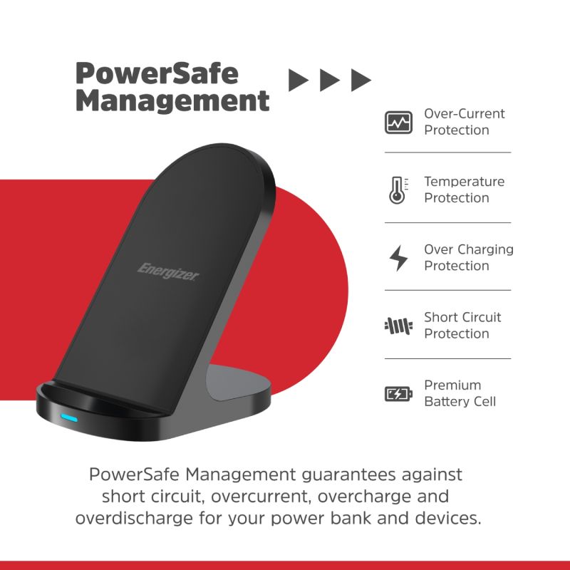 Зарядний пристрій Wireless 15W Energizer WCP108 чорний (WCP108)