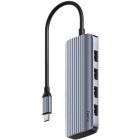 Хаб USB 3.0 Type-C -> 4xUSB-A, 1хUSB-C, 1xHDMI 4K@60 Hz, алюмінієвий корпус, Cudy (UH500)