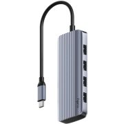 Хаб USB 3.0 Type-C -> 4xUSB-A, 1хUSB-C, 1xHDMI 4K@60 Hz, алюмінієвий корпус, Cudy (UH500)