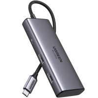 Док-станція USB3.1 Type-C --> HDMIx2,4K60Hz(8k30Hz)/USB 3.0x2/Type-C/PD 100W CM498 6 in 1 Ugreen (15852)