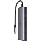 Док-станція USB3.1 Type-C --> HDMIx2,4K60Hz(8k30Hz)/USB 3.0x2/Type-C/PD 100W CM498 6 in 1 Ugreen (15852)