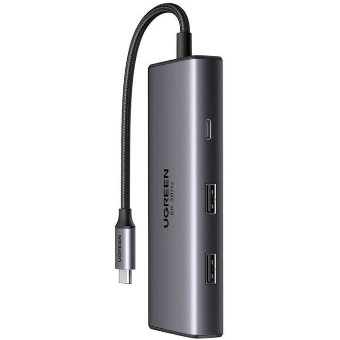 Док-станція USB3.1 Type-C --> HDMIx2,4K60Hz(8k30Hz)/USB 3.0x2/Type-C/PD 100W CM498 6 in 1 Ugreen (15852)
