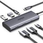 Док-станція USB3.1 Type-C --> HDMIx2,4K60Hz(8k30Hz)/USB 3.0x2/Type-C/PD 100W CM498 6 in 1 Ugreen (15852)
