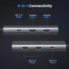 Док-станція USB3.1 Type-C --> HDMIx2,4K60Hz(8k30Hz)/USB 3.0x2/Type-C/PD 100W CM498 6 in 1 Ugreen (15852)