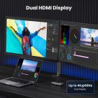 Док-станція USB3.1 Type-C --> HDMIx2,4K60Hz(8k30Hz)/USB 3.0x2/Type-C/PD 100W CM498 6 in 1 Ugreen (15852)