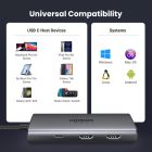 Док-станція USB3.1 Type-C --> HDMIx2,4K60Hz(8k30Hz)/USB 3.0x2/Type-C/PD 100W CM498 6 in 1 Ugreen (15852)
