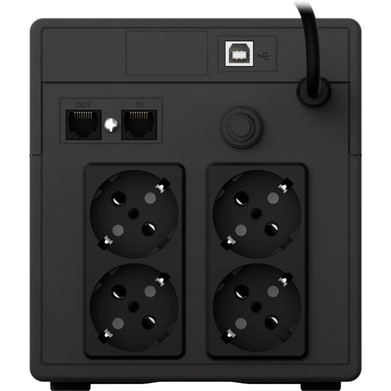 ИБП NJOY (UPCMTLS610HCAAZ01B), Lin.int., AVR, 4 x Schuko, USB, LCD, пластик (Cadu 1000)