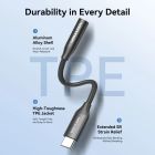 Перехідник USB-C --> аудіо Jack 3.5мм, Aluminum Alloy, чорний Vention (BIIBA)