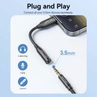 Перехідник USB-C --> аудіо Jack 3.5мм, Aluminum Alloy, чорний Vention (BIIBA)