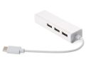 Хаб USB 2.0 Type-C -> 3xUSB 2.0 + RJ45 Fast Ethernet White (S0742)