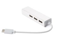 Хаб USB 2.0 Type-C -> 3xUSB 2.0 + RJ45 Fast Ethernet White (S0742)