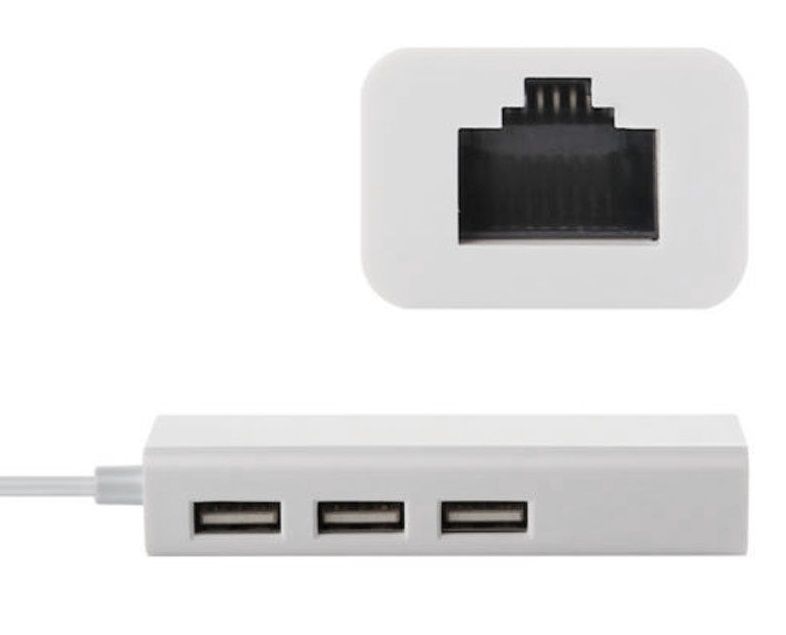 Хаб USB 2.0 Type-C -> 3xUSB 2.0 + RJ45 Fast Ethernet White (S0742)