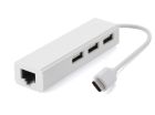 Хаб USB 2.0 Type-C -> 3xUSB 2.0 + RJ45 Fast Ethernet White (S0742)