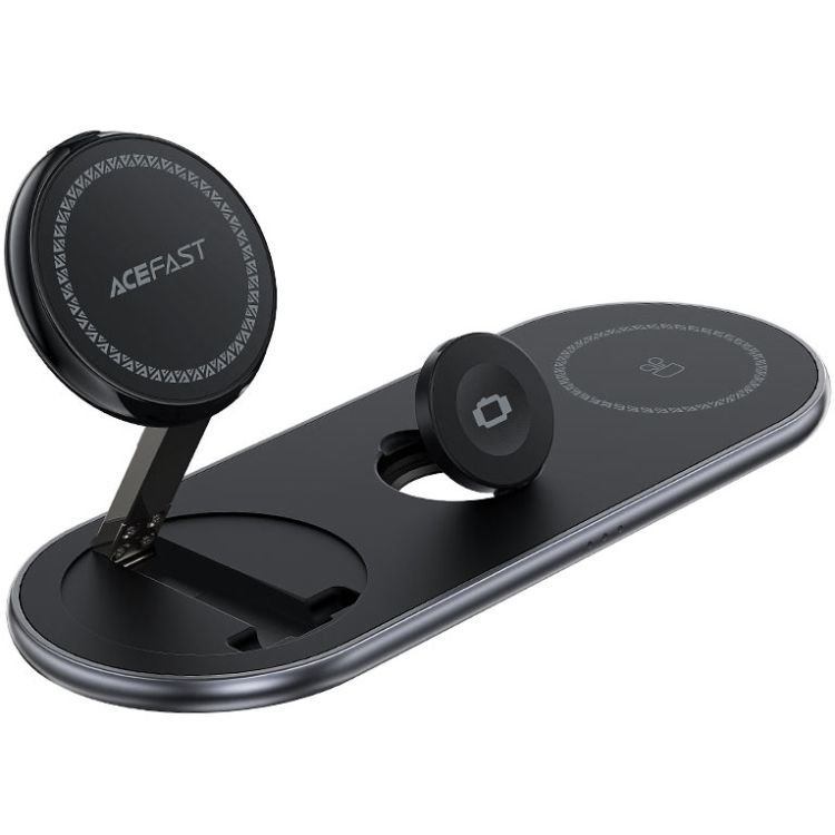 Зарядний пристрій Wireless QI 3in1 15W E19 Qi2 Acefast (6974316283096)