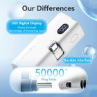УМБ Vention 4800mAh 22,5W PD, USB-C In/Out, LED display, with built-in Lightning cable White (FHQW0)