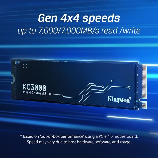 Накопитель SSD 2TB Kingston KC3000 M.2 2280 PCIe 4.0 x4 NVMe 3D TLC (SKC3000D/2048G)