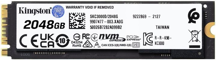 Накопитель SSD 2TB Kingston KC3000 M.2 2280 PCIe 4.0 x4 NVMe 3D TLC (SKC3000D/2048G)