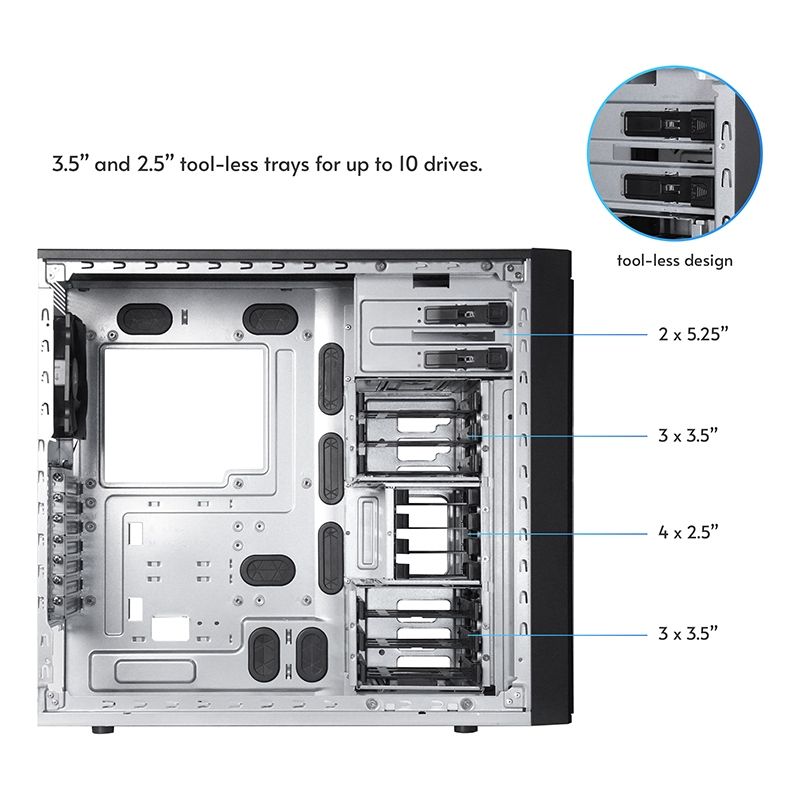 Корпус Chieftec UNI BW-01B-OP, без БЖ, 1x USB Type C, 1 x USB3.0, ATX, Black (BW-01B-OP)