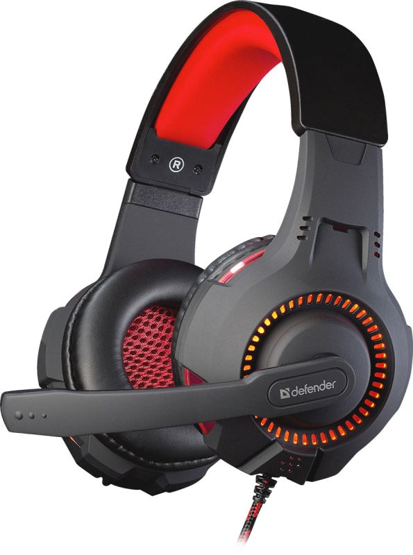 Ігрова гарнітура Defender Warhead G-450 USB, підсвітка, чорно-червона (64146)