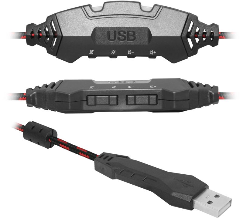 Ігрова гарнітура Defender Warhead G-450 USB, підсвітка, чорно-червона (64146)