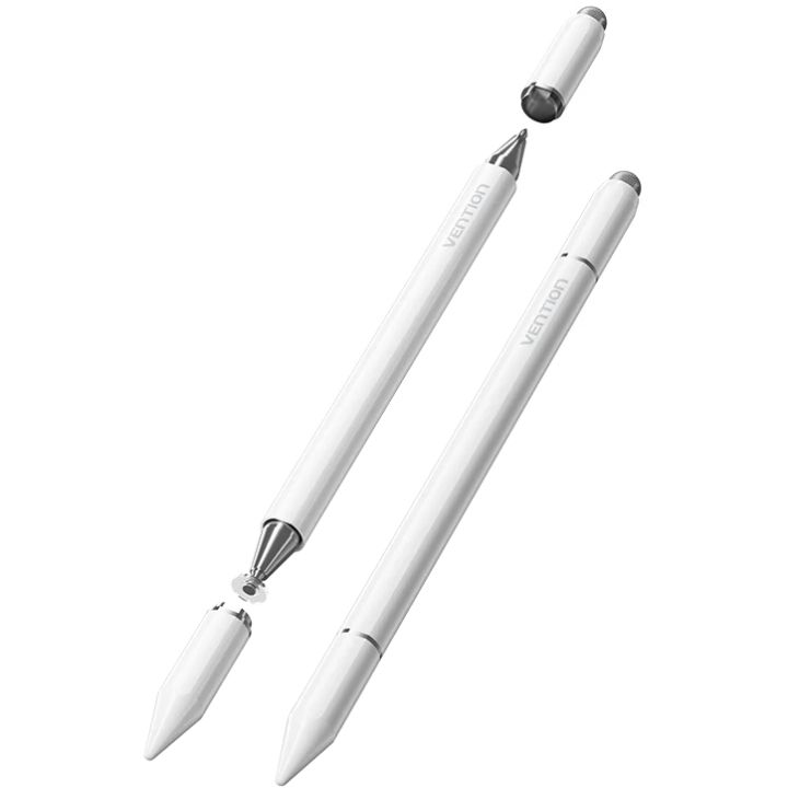 Стилус - ручка для ємнісних екранів 3-в-1 Magnetic Stylus Pen White Aluminum Alloy Type Vention (KQLW0)