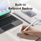 Стилус - ручка для ємнісних екранів 3-в-1 Magnetic Stylus Pen White Aluminum Alloy Type Vention (KQLW0)