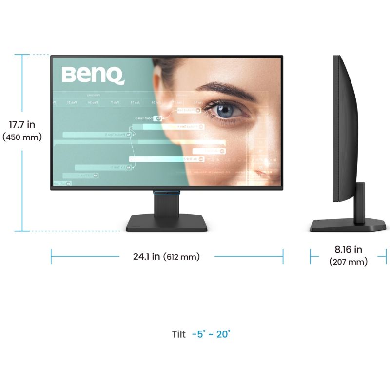 TFT 27" BenQ GW2790C, IPS, 144Гц, HDMI, DP, USB-C, колонки, чорний (9H.LNPLB.QBE)