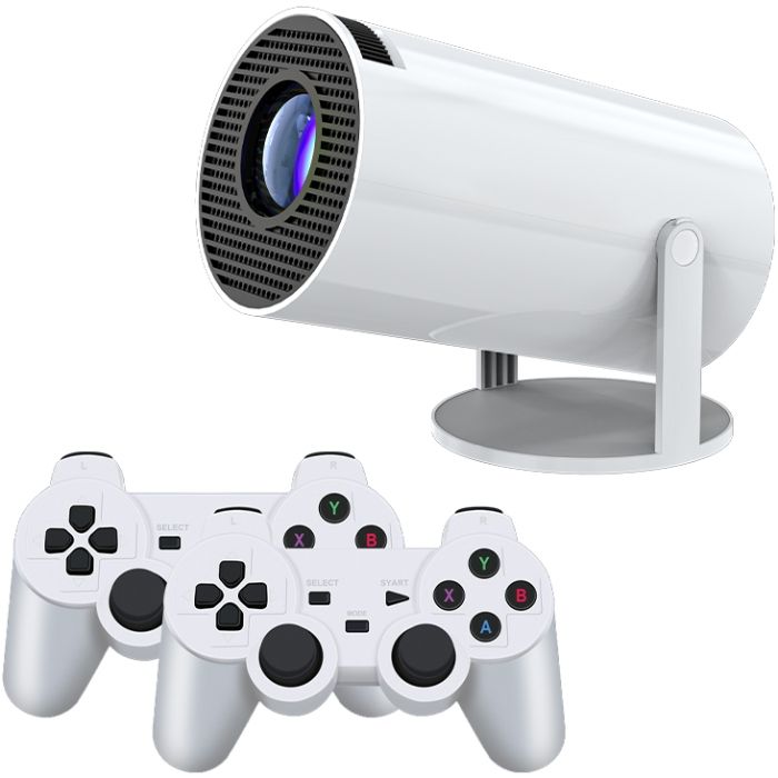 Проєктор H96 MAX F100 LED LCD HD 110AL 16:9 2G/16G Android 12.0 HDMI WiFi BT джойстик 2 шт білий (H96MAX_F100)