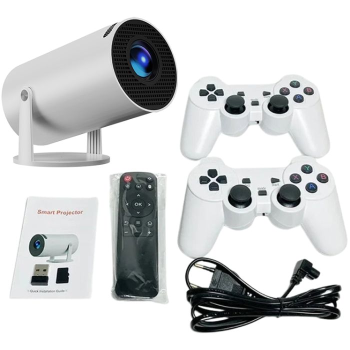 Проєктор H96 MAX F100 LED LCD HD 110AL 16:9 2G/16G Android 12.0 HDMI WiFi BT джойстик 2 шт білий (H96MAX_F100)