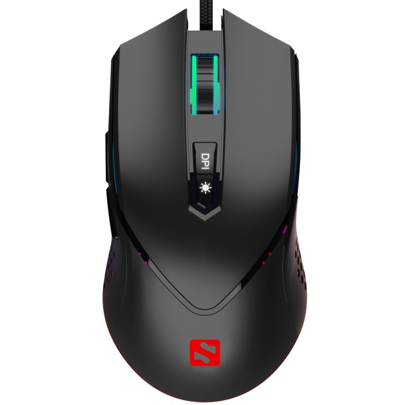 Мишка Sandberg Azazinator Mouse 6400 RGB, ігрова, 6400dpi., 7кн.Huano чорна (640-20)