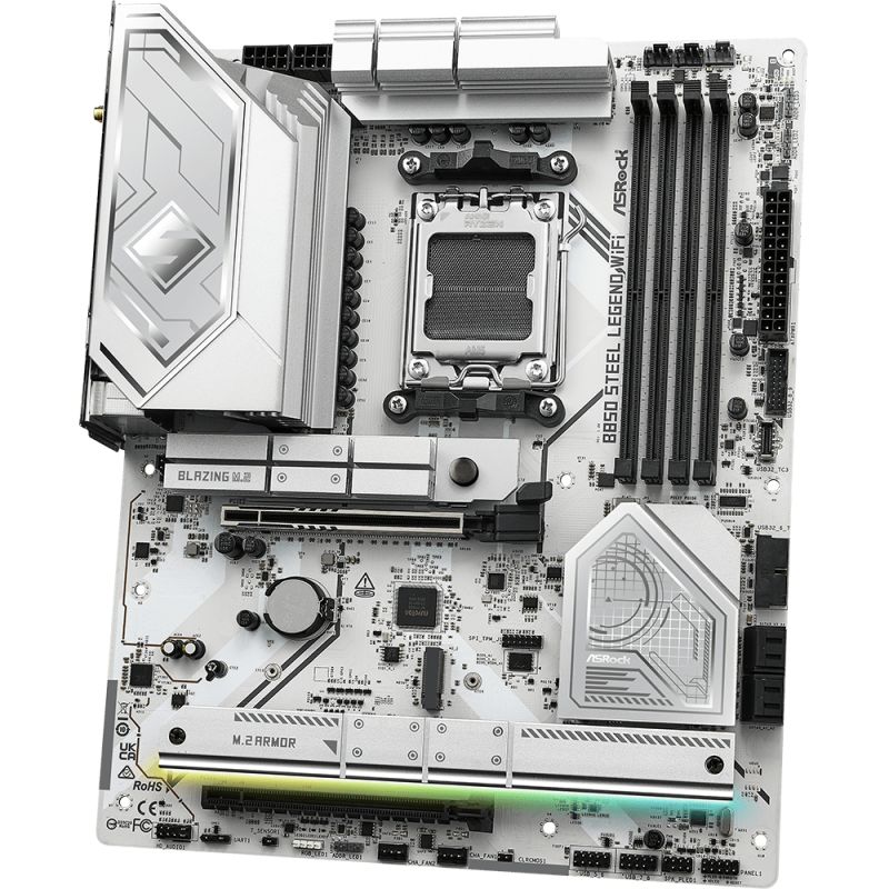 ASRock B850 Steel Legend WiFi (AM5/B850, 4*DDR5, 2xPCIex16, HDMI, 4xSATA,4xM.2, 2.5GLan, ATX) (B850 Steel Legend WiFi)