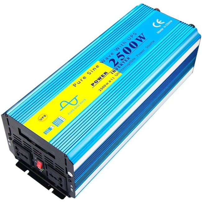 Інвертор Choetech з зарядкою, функція ДБЖ 12220V 2500Вт, LiFePO₄/Li-ion/AGM/GEL, чиста синусоїда (INV-C2500WUPS-EU)