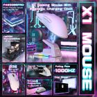Мишка Attack Shark X1, Wireless/Bluetooth, 40000dpi. (PAW3395PRO), 6кн., White (X1W_AS)