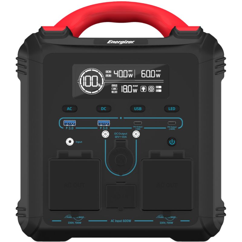 Зарядна станція Energizer 700Вт (551Вт/г) AC, LMFP,MPPT,USB-C PD 100Вт (PPS550W1F)