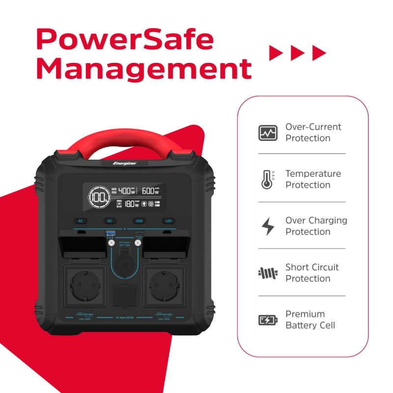 Зарядна станція Energizer 700Вт (551Вт/г) AC, LMFP,MPPT,USB-C PD 100Вт (PPS550W1F)
