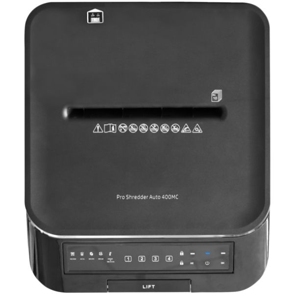 Знищувач документів HP Pro Shred Auto 400MC, A4, 80g х 10 л.,2*12, 53л., P-5 (2823)